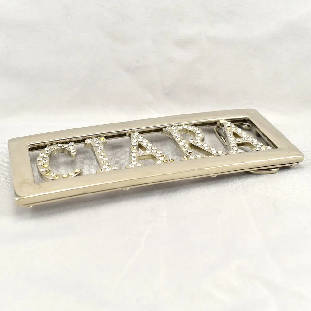 Belt Buckle Ciara Name Womens Rhinestones Shiny Sparkling‎ Silver Color Gift